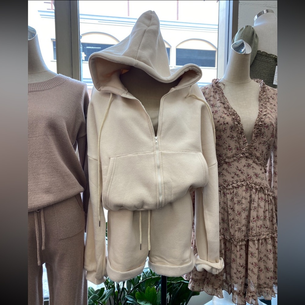 Oversized Hoodie and Short Neutral Lounge SET NWT